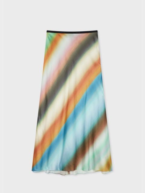 Women's Faded 'Smith Stripe' Bias Cut Midi Skirt
