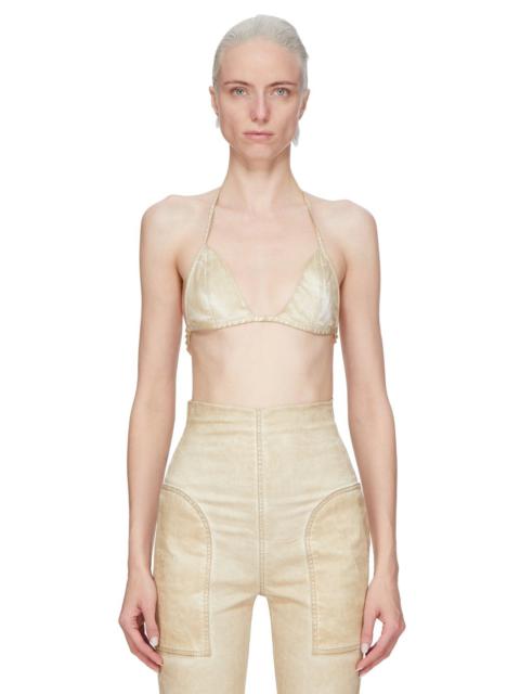Beige Hollywood Overdyed Denim Bra