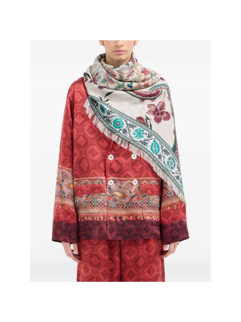 paisley-floral print scarf