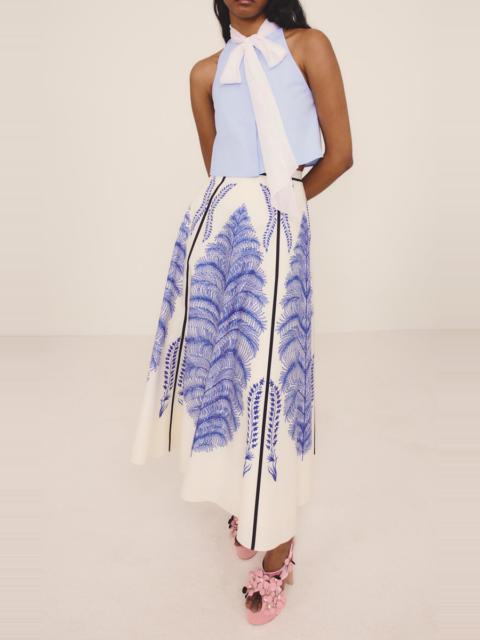 Printed Cotton Poplin Maxi Skirt ivory