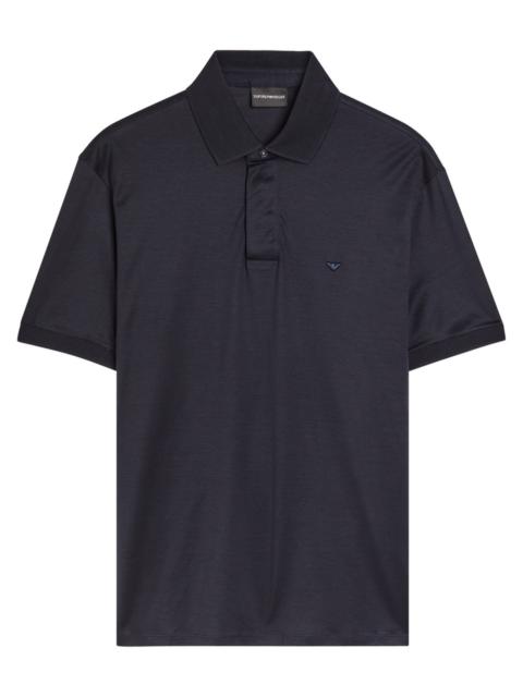 Emporio Armani Logo-embroidered Jersey Polo Shirt