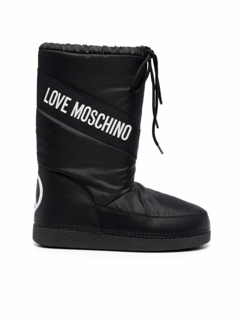 logo-print lace-up boots