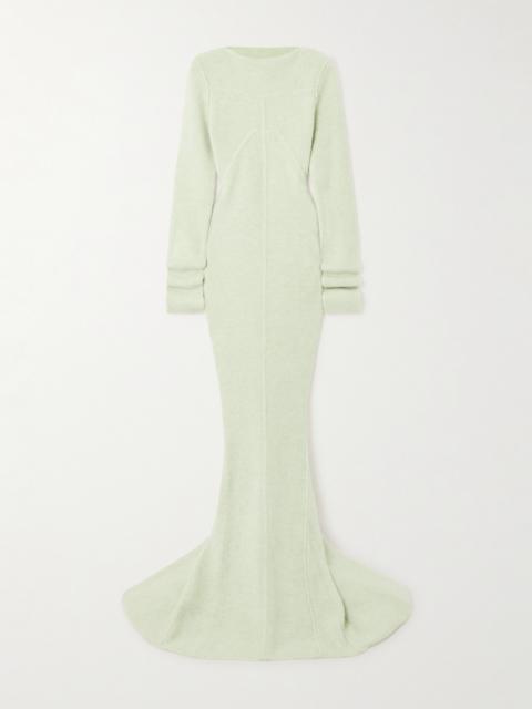 Luna Open-back Brushed-knit Gown