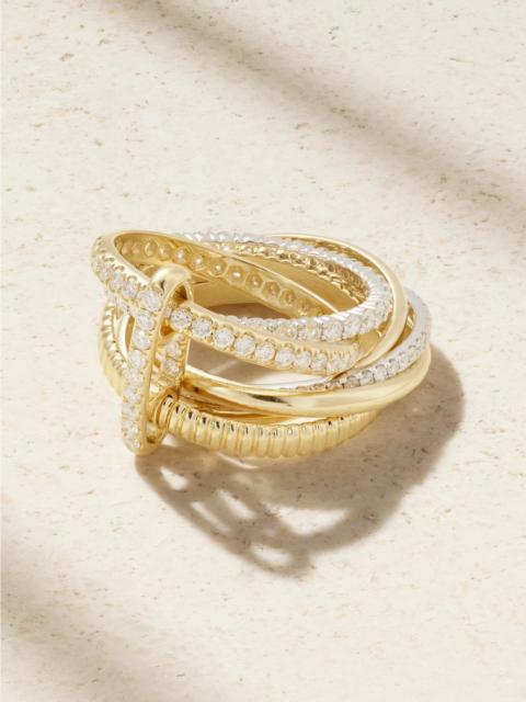9-karat Yellow And White Gold Diamond Ring