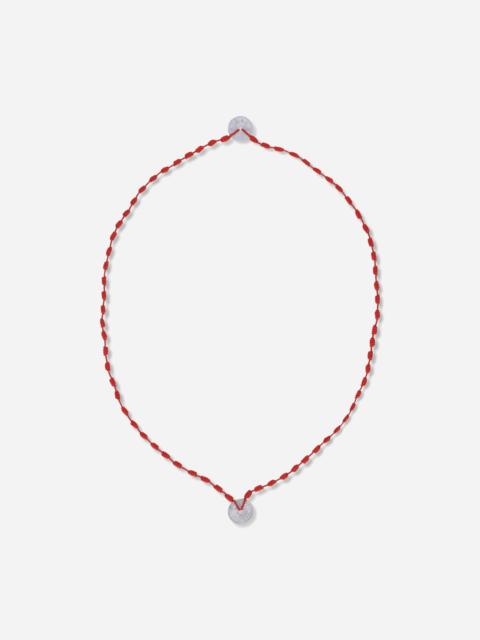 Cord Coin Necklace Red