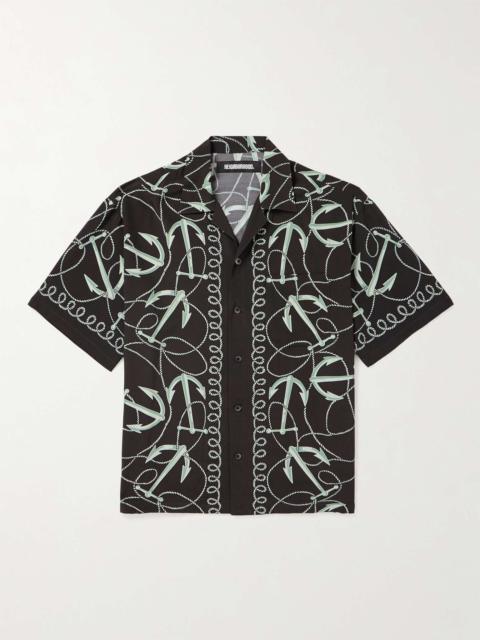 Aloha Camp-Collar Printed Crepe Shirt