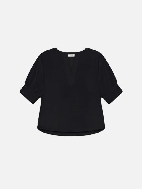 V-neck Popover Top in Black