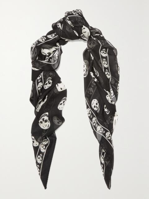 Printed Silk-chiffon Scarf