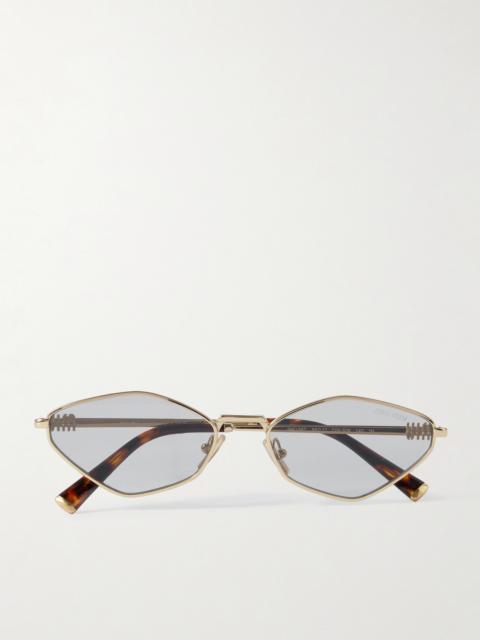 Hexagon-frame Gold-tone Sunglasses