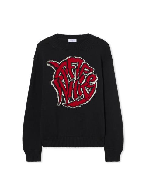 Sphere Logo Chunky Knit Crewneck Sweater