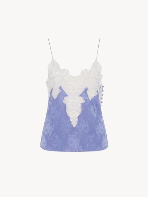 CAMISOLE TOP IN SILK JACQUARD & LACE