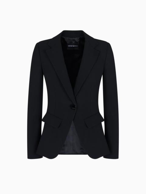 SINGLE-BREASTED CADY CRÊPE BLAZER
