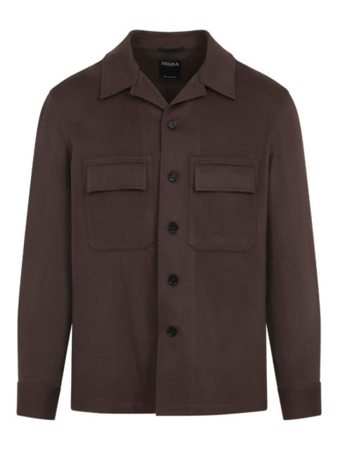double-pocket cashmere shirt jacket