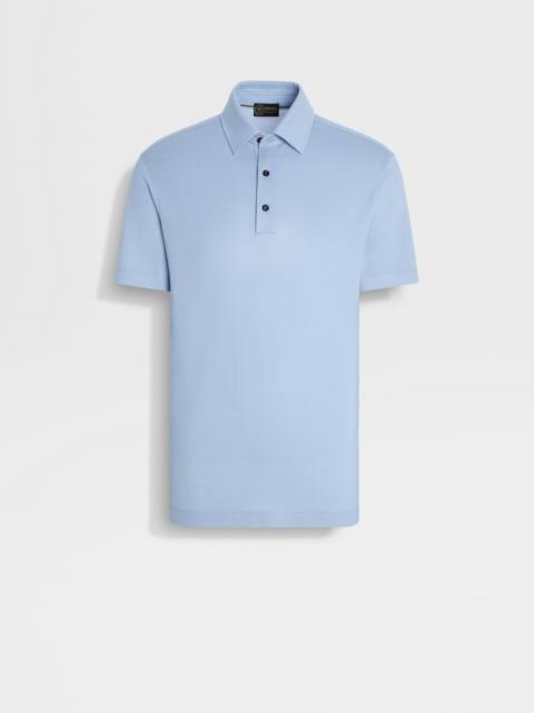 LIGHT BLUE VELLUS AUREUM POLO SHIRT