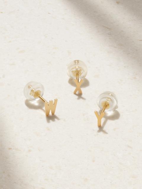 Initial Gold Single Earring