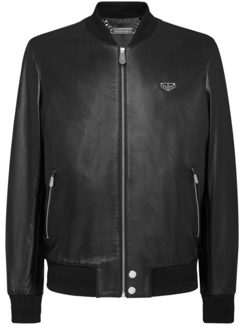 leather bomber jacket