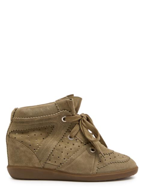 Isabel Marant étoile Bobby 50 Perforated Suede Wedge Sneakers