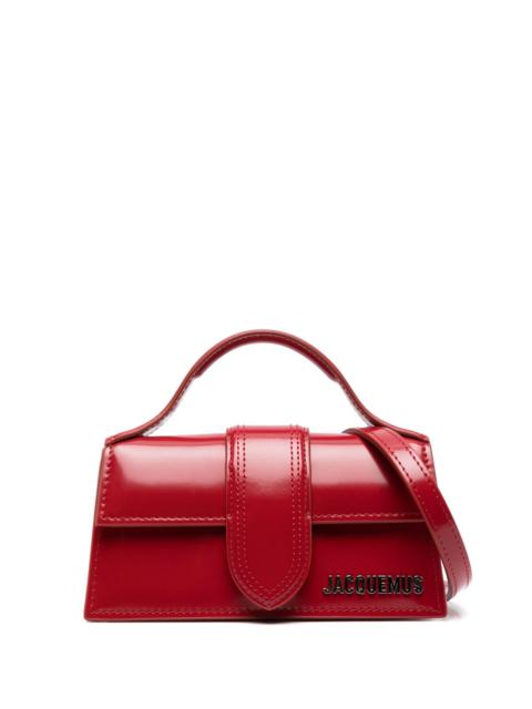 JACQUEMUS Red Le Bambino Patent Leather Top Handle Bag | REVERSIBLE