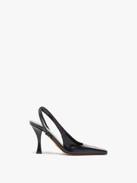 Trap Cross Slingback Pumps in Spazzolato Leather