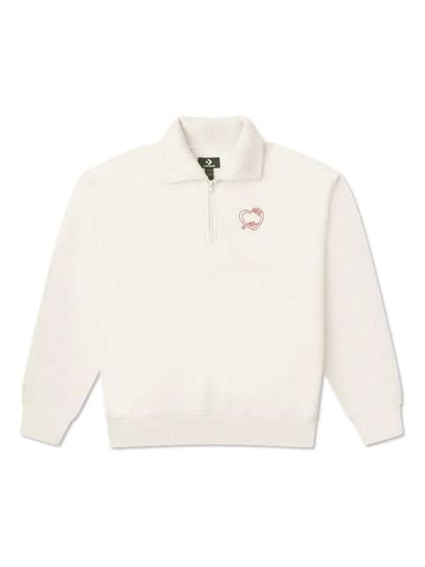 Converse Heart Zip Sweater 'White' 10026890-A01