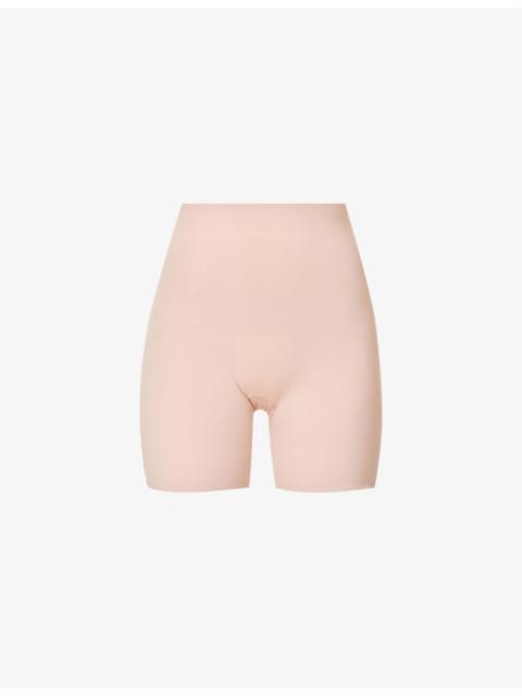 Contour control stretch-cotton shorts