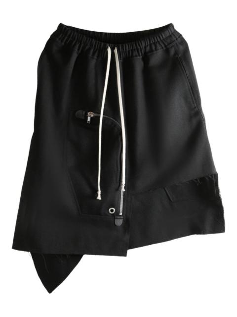 Dracca drawstring asymmetric mini skirt