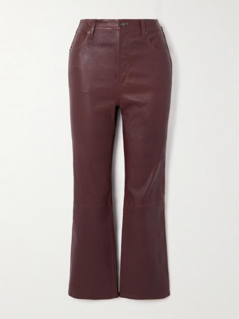 The Reboot Cropped Leather Flared Pants
