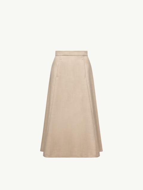 Mouliné Wool Midi Skirt
