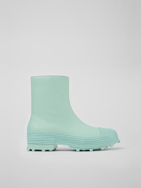 Light green leather boots