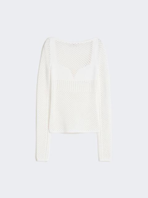 Slim-fit viscose-blend sweater - white