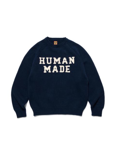 Human Made Bear Raglan Knit Sweater Navy