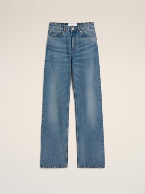 BLUE COTTON LARGE FIT JEANS