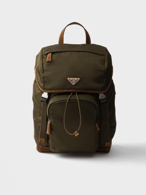 Re-Nylon and suede backpack