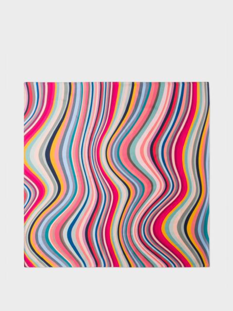 Multicolour 'Swirl' Silk Square Scarf