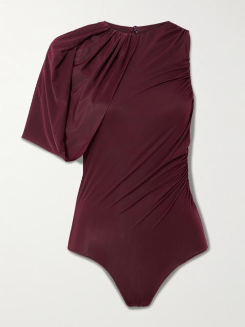 Carlos Gathered Stretch-mesh Bodysuit