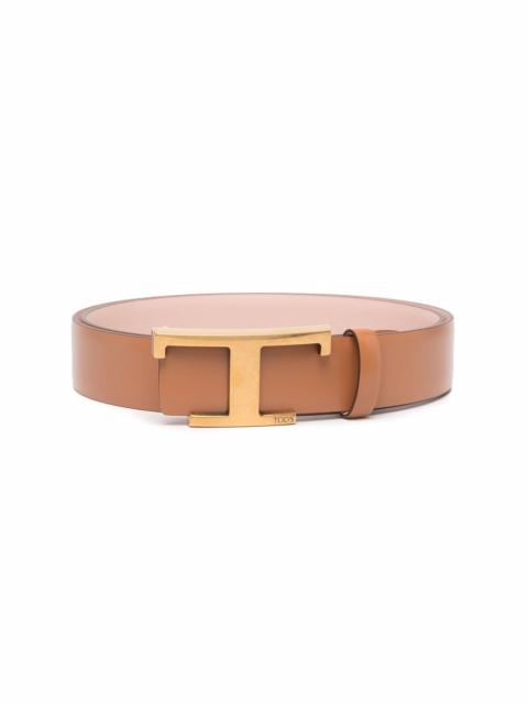 logo-buckle leather belt