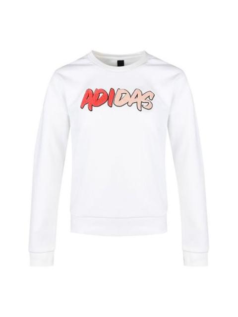 (WMNS) adidas Athleisure Casual Sports Round Neck Pullover White Hoodie GF0167