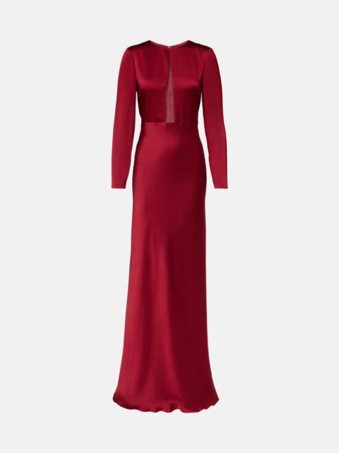 Bird satin maxi dress