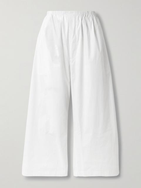 Kayla Cropped Cotton-poplin Wide-leg Pants