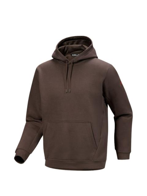Emblem hooded pocket hoodie