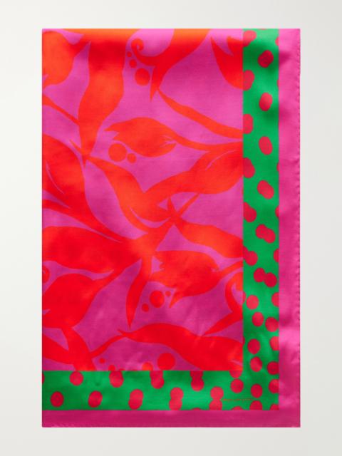 Polka-dot Printed Twill Scarf