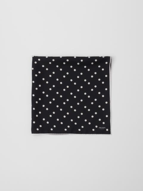 Printed silk twill scarf 65x65