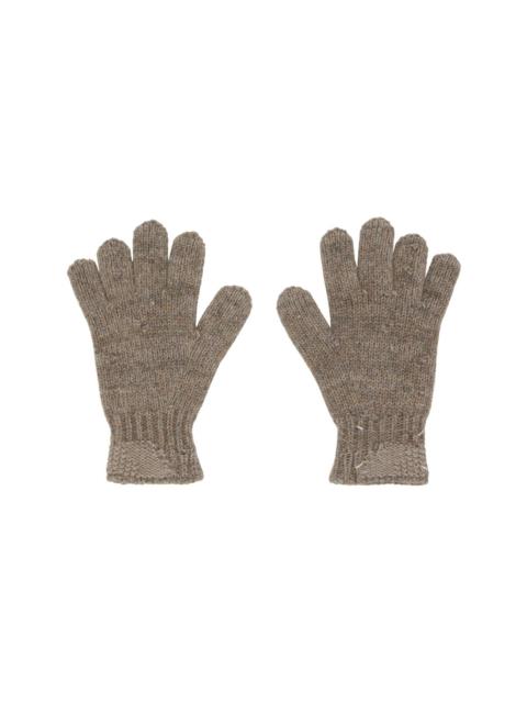 Taupe Knit Gloves
