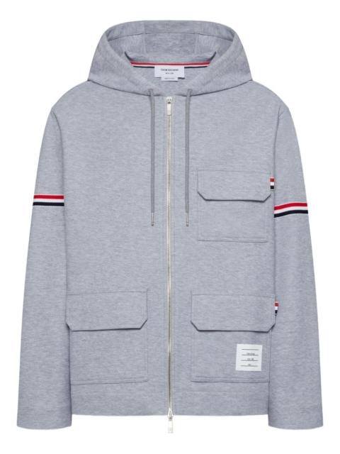 zip-fastening hooded jacket