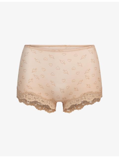 Fits Everybody Lace-Trim Jersey Boy Shorts