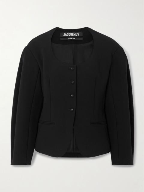 Ovalo crepe jacket Black