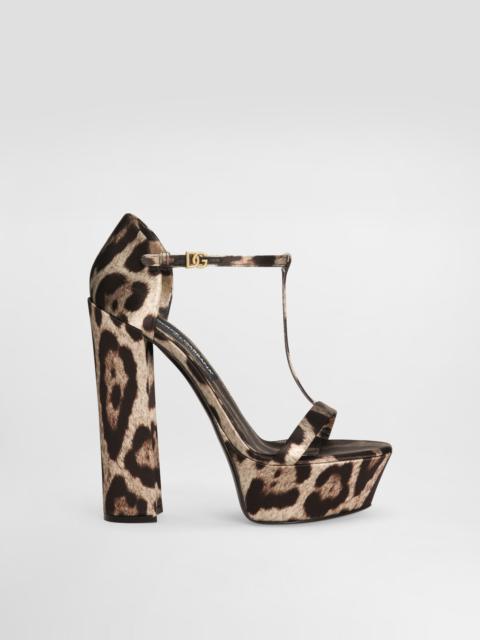 Printed satin sandals