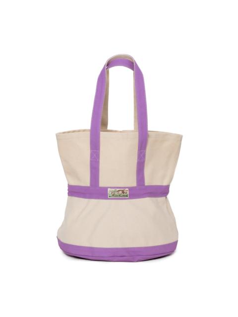 #4 Canvas ELEPHANT TOTE BAG M - Ecru x Purple