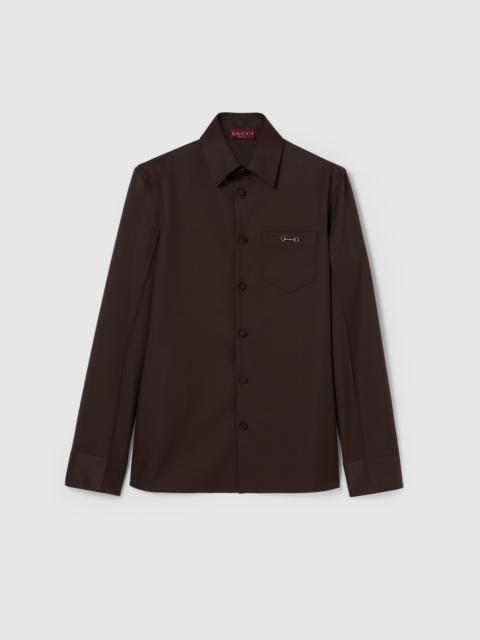 Polyester twill shirt with Horsebit