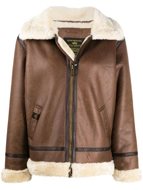 faux shearling aviator jacket